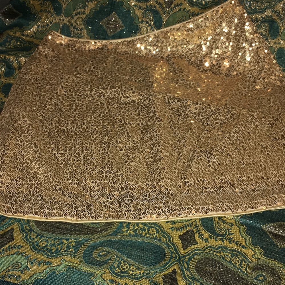 Shein Metallic Gold Sequin Mini Skirt
